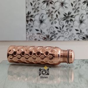 Diamond Cut Copper Water Bottle 100% Pure Ayurvedic Copper Bottle