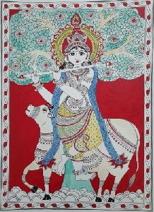 Canvas Krishna Madhubani Painting