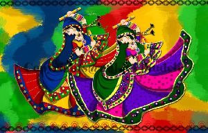 Gujarati Garba Canvas Printing