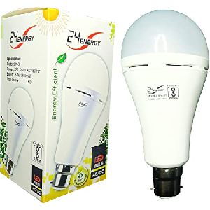 24 Energy Rechargeable Emergency 9 Watt B22 Inverter Led Bulb (White)