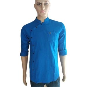 Mens Cotton Chinese Collar Shirt