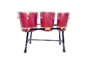 ARB Professional Triple wooden bongo including Stand(Mid Congo), Red (TBS-3)