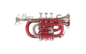 Rmze Professional Red-Silver Pocket Trumpet