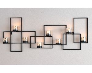 Wall hanging metal candle holder