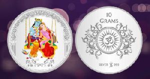 Sikkawala Radha Krishna 999 Silver Color Coin 10 Gm
