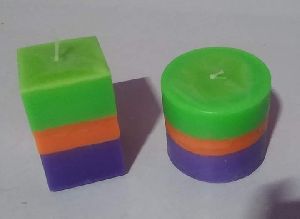 Multicolor Round and Square shape scented candle