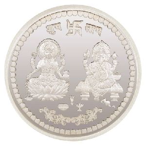 Silver Ganesh Laxmi Coin