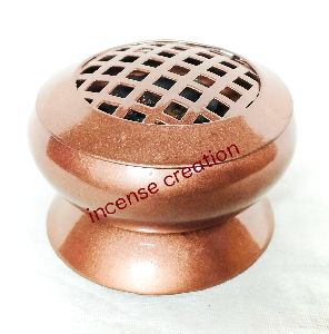 Iron copper antique incense burner / Iron Rose Bowl with copper antique finish.