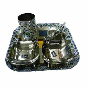 Stainless Steel Oxidized Dinner Set