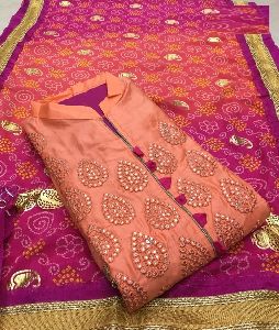 Silk Embroidered Dress Material