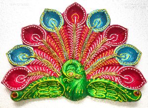 Terracotta Peacock Style Diya