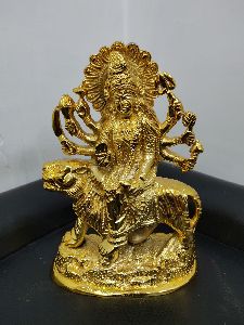 8.5 Inch Brass Sherawali Mata Statue