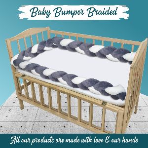 Braided Cot Bumper, Baby Crib Bumper Handmade 250 cm