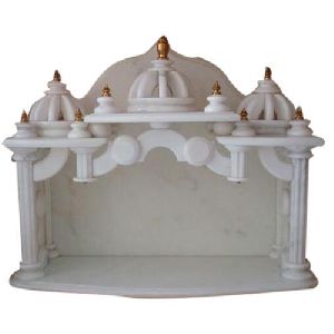 stone carved white marble pooja temple