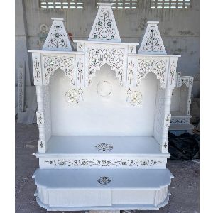 Indian Natural Pure White Marble Mandir