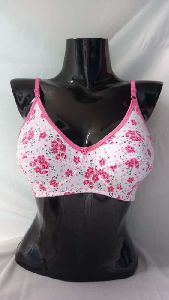 Pink Flower Printed Bra