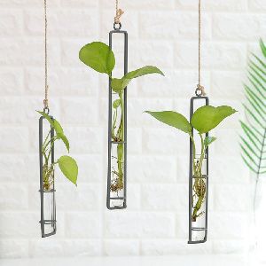 HANGING METAL WIRE GLASS TUBE SET/3