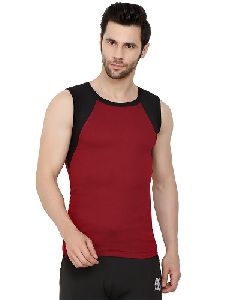 Maroon Black Gym Vest