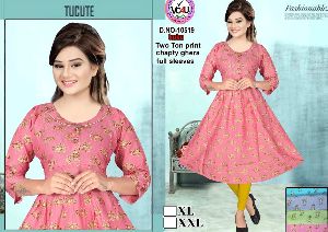 Ladies Two Tone Chapty Ghera Kurti