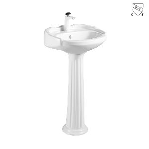 bathroom Small freestanding ceramic wash basin pedestal sink