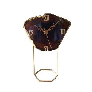 Brown Agate Clock