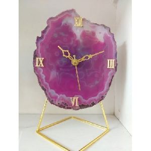 Magenta Agate Clock