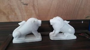 Marble Sitting Lion Statue
