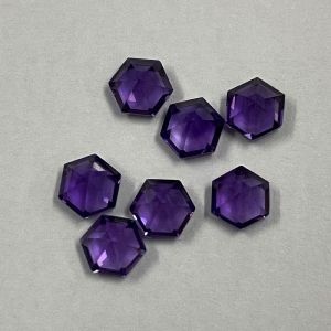 Natural African Amethyst Faceted Hexagon Loose Gemstones