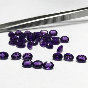 Natural African Amethyst Faceted Oval Loose Gemstones