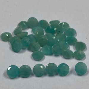 Natural Amazonite Faceted Round Loose Gemstones