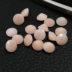 Natural Pink Opal Faceted Round Gemstones