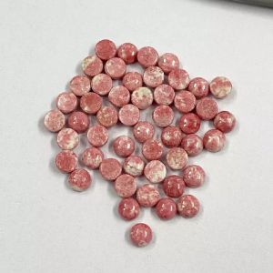 Natural Thulite Round Cabochon Loose Gemstone