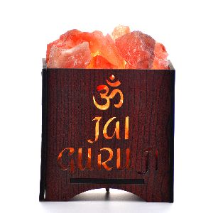 Himalayan rock salt lamp Jai Guru Ji Mantra
