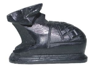 Black Palava Stone Nandi Statue