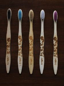 Charcoal Bristles Bamboo Toothbrush