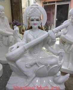 Marble Saraswati Maa Statue