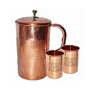 Copper Water Jug And Glass Set For Home Hotel Restaurant