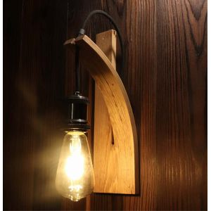 Ila Wooden Wall Lamp With Bulb Holder