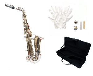 Rmze Professional Alto Brass Silver Saxophone