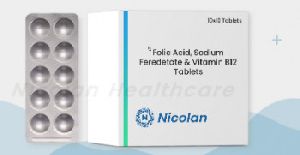 Folic Acid, Sodium Feredetate and Vitamin B12 Tablet