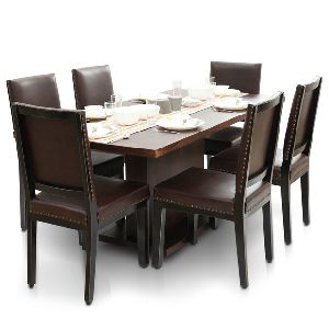 6 Seater Wooden Dining Table Set