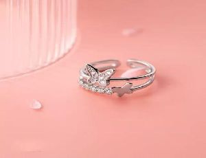 925 Sterling Silver Layered Butterfly Ring