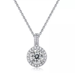 925 Sterling Silver Zircon Solitaire Necklace