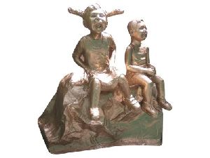 Brass Children Statue