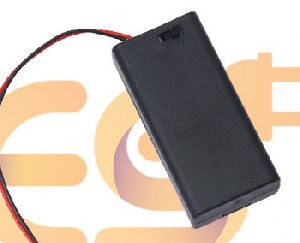 AA 2 cell battery holder hard plastic slide open cover case with on-off switch and wire 1 (2 x 1.5V = 3Volt)