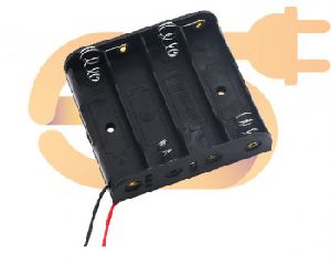 AA 4 cell battery holder hard plastic case with wire 1 (1.5V x 4 cells = 6Volt)