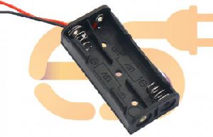 AAA 2 cell battery holder hard plastic case with wire pack of 1 (1.5V x 2 cells = 3Volt)