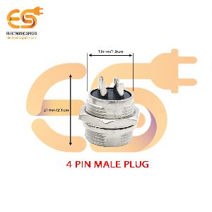 GX16 Male 4 pin 5A metal aviation connectors
