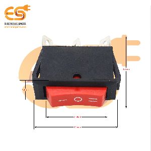 KCD3 15A 250V AC red color 3 pin SPCO heavy duty plastic rocker switch