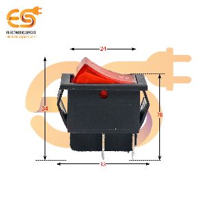 KCD4 16A 250V AC red color 4 pin DPDT heavy duty plastic rocker